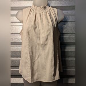 White House Black Market Ivory Sleeveless Blouse Size 4